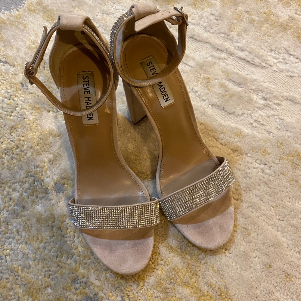 Steve Madden pink suede strapped heels